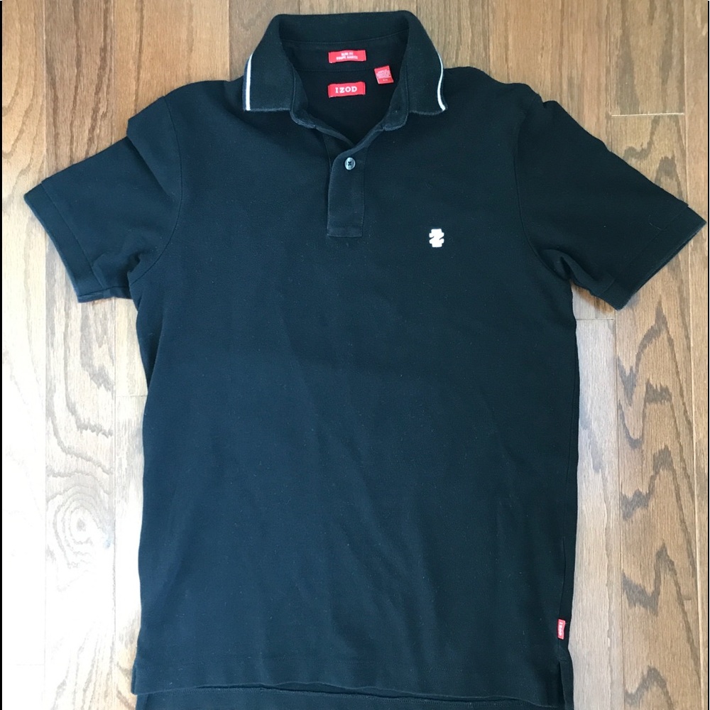 Izod slim fit black polo